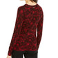 Michael Kors Women's Lace Print Sweater Red -Size L