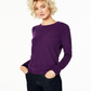 Charter Club Women's Crew Neck Cashmere Sweater Purple Size Petite Small