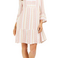 Style & Co Women's Printed Bell Sleeve Dress Pink Size Small