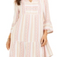 Style & Co Women's Printed Bell Sleeve Dress Pink Size Small