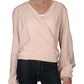 Free People Women's Check on It Hi-Low Drapey Wrap Top Pink Size M