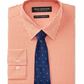 Nick Graham Men's Slim-Fit Stretch Easy-Care Mini Gingham Dress Shirt & Ground Pin Dot Tie Set Orange Size M