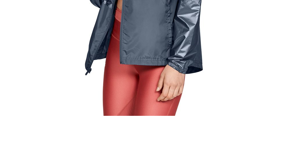 Under Armour Women's Storm Metallic Hooded Jacket Silver Size Medium