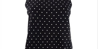 Anne Klein Women's Dot Print Sleeveless Top Black Size S