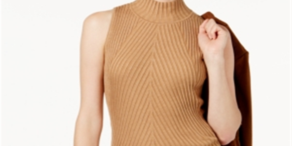 INC International Concepts Women's  Mock-Neck Sweater Beige Size XL
