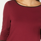 Alfani Women's Piped 3/4 Sleeve T-Shirt Wine Size L