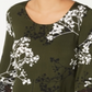 Alfani Women's Printed Lace Trim Top Green Size S