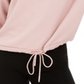 Hippie Rose Junior's Sherpa Lined Quarter Zip Sweatshirt Pink Size Large