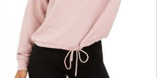 Hippie Rose Junior's Sherpa Lined Quarter Zip Sweatshirt Pink Size Large