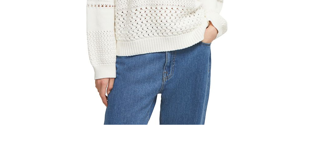 French Connection Women's Trista Pointelle Knit Pullover White Size Medium