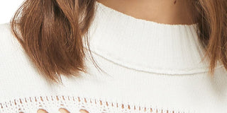 French Connection Women's Trista Pointelle Knit Pullover White Size Medium