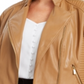 Calvin Klein Women's SeaFaux Leather Moto Jacket Brown Size 0X