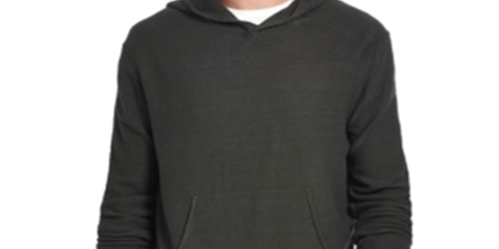 Weatherproof Vintage Men's Knit Hoodie Pullover Sweaters Black Size Large