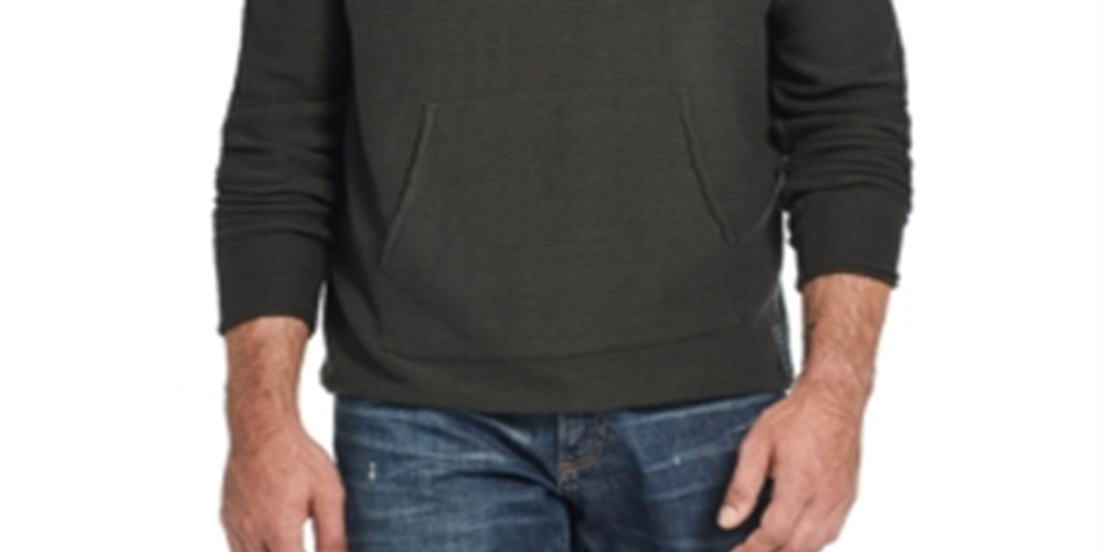 Weatherproof Vintage Men's Knit Hoodie Pullover Sweaters Black Size Large