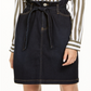 INC International Concepts Women's Paperbag Waist Denim Skirt Blue Size 6