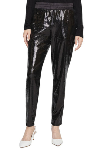 Sanctuary Women's Sequined Evening Straight Leg Pants Black Size Medium
