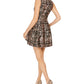 Vince Camuto Women's Printed Sleeveless V Neck Above the Knee Fit Flare Party Dress Pink Size 8 Petite