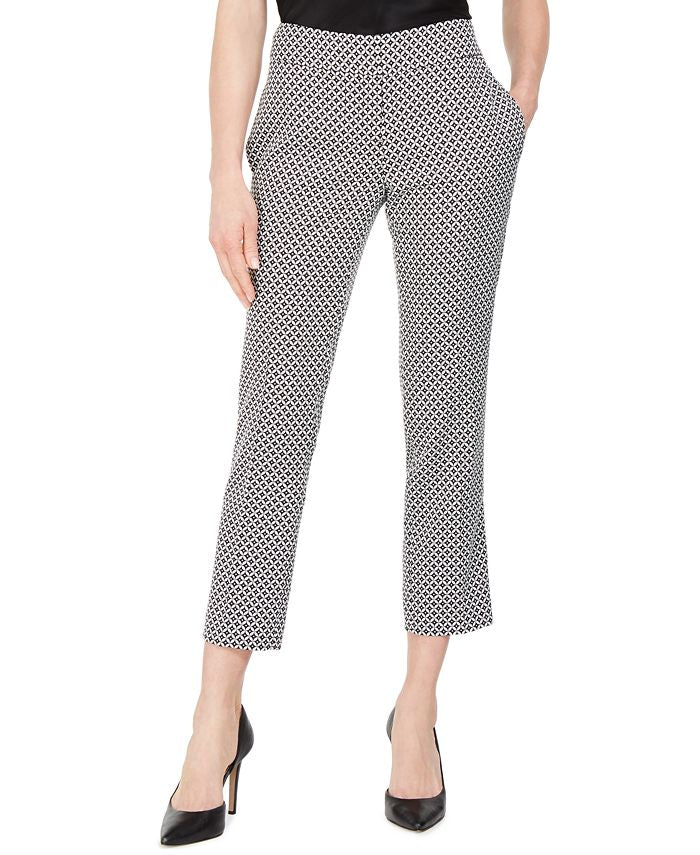 Kasper Women's Geometric Pants Black Size 6 Petite