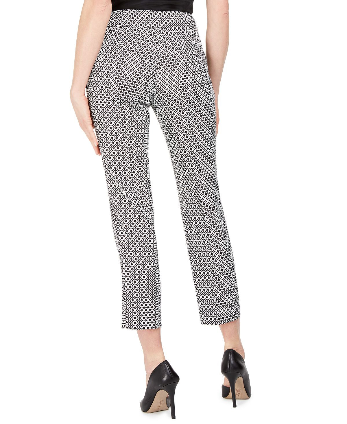 Kasper Women's Geometric Pants Black Size 6 Petite