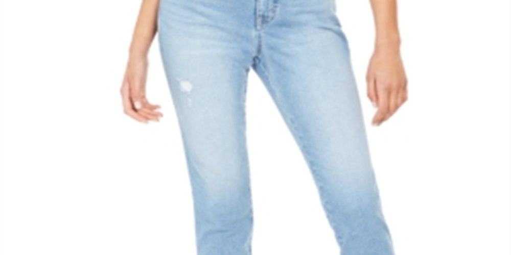 Style & Co Women's Straight Leg Cropped Denim Jeans Blue Size 4