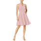 Charter Club Women's Lace Fit & Flare Dress Pink Size Medium