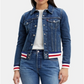 Levi's Women's Original Rib Trim Trucker Blue Size Large