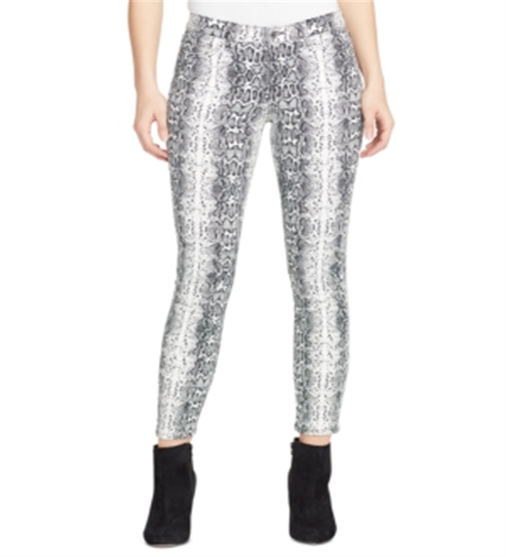 William Rast Women's Perfect Printed Denim Skinny Jeans White Size 25