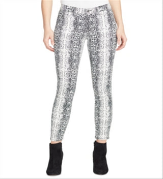 William Rast Women's Perfect Printed Denim Skinny Jeans White Size 25