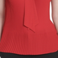 DKNY Women's Tie Neck Pleated Top Red Size X-Small