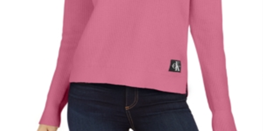 Calvin Klein Women's Crewneck Sweater Jeans Pink Size Small