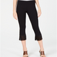 INC International Concepts Women's Fringe Trim Cropped Stretch Dress Pants Black Size 14