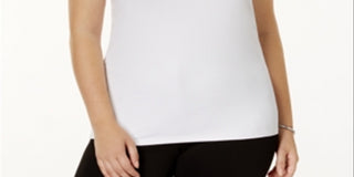 Alfani Women's Scoop Neck Basic Tank White Size 3X