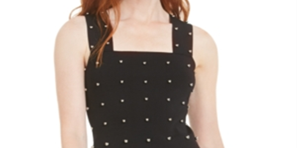 Bar III Women's Studded Sweater Tank Black Size X-Small