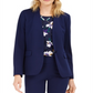 Nine West Women's Stretch Collarless Blazer Blue Size 12