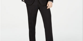 Club Room Men's Classic Fit Stretch Pindot Suit Black Size 43