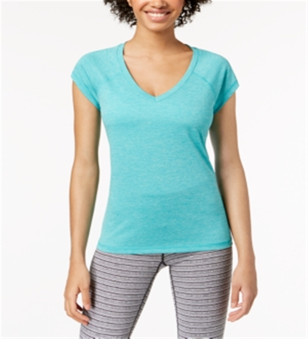 Ideology Women's Rapidry Heathered Performance T-Shirt Blue Size Small