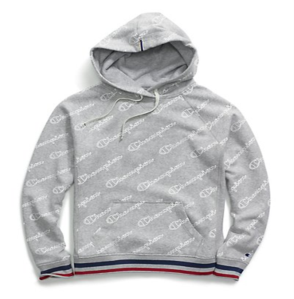 Champion Women's Logo Print Heritage Hoodie Gray Size X-Small