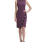 Tommy Hilfiger Women's Faux Suede Asymmetrical Sheath Dress Purple Size 4
