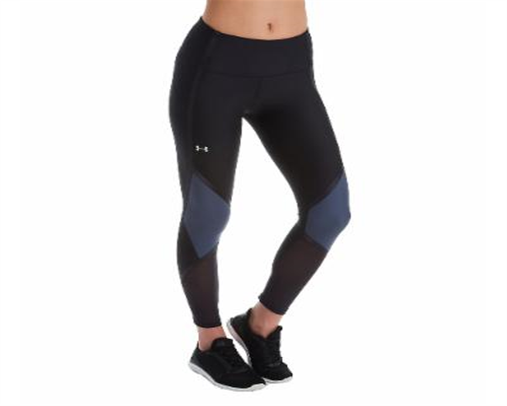 Under Armour Women's HeatGear Shine Ankle Crop Compression Tights Black Size Large