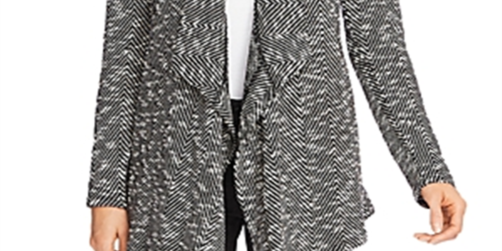 Vince Camuto Women's Drapey Open Front Cardigan Gray Size Medium