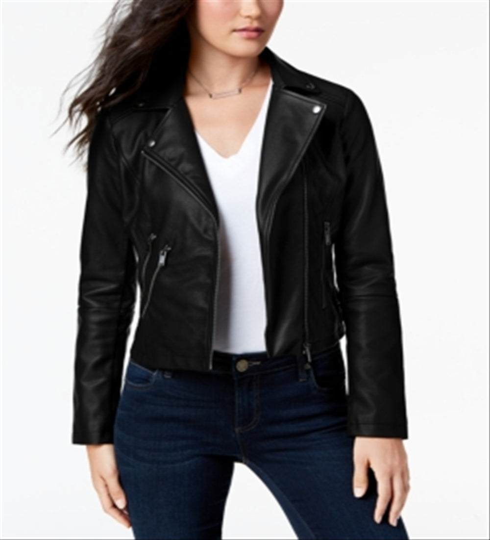 Coffee Shop Women's Motorcycle Coat Black Size X-Small