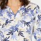Karen Scott Women's Printed Split Neck Top Blue Size Medium