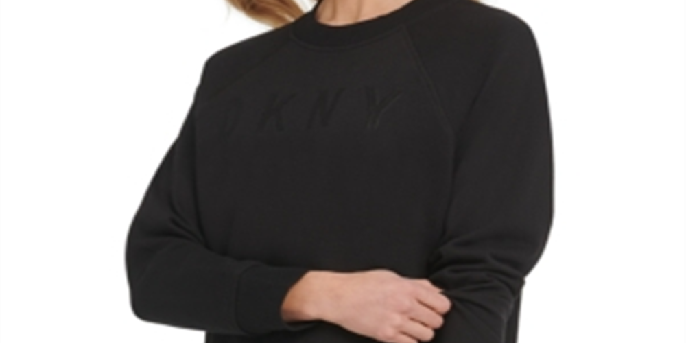 DKNY Women's Sport Logo Sweatshirt Black Size Small