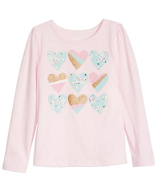 Epic Threads Little Girl's Heart Pattern T-Shirt Pink Size 6