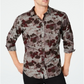 INC Men's Shirt Button Down Watercolor Camo Longsleeve Gray Size Small