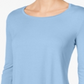 JM Collection Women's Scoop Neck Top  Blue Size XX-Large