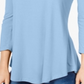 JM Collection Women's Scoop Neck Top  Blue Size XX-Large