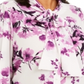 Calvin Klein Women's Floral Long Sleeve Tie Neck Wear to Work Button up Top Purple Size 3X