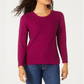 Karen Scott Women's Diamond Cable Knit Sweater Blue Size Small
