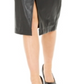Bar III Women's Faux Leather Belted Slit Skirt Black Size -XL